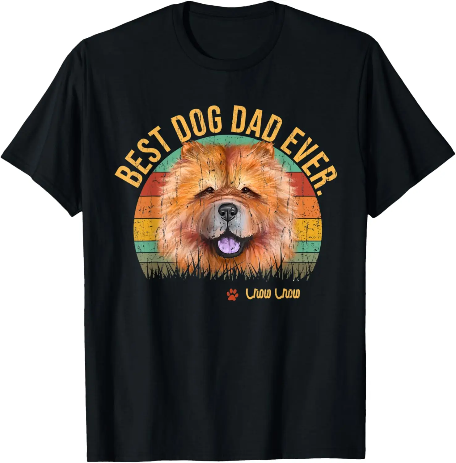 Vintage Best Chow Chow Dad Ever Gift For Dog Lover T-Shirt