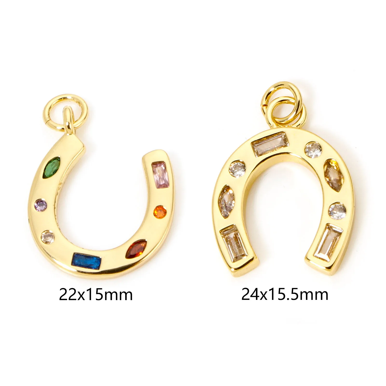 1 Piece Brass West Cowboy Charms 18K Real Gold Plated Luck Horseshoe Pendants For DIY Necklace Jewelry Making