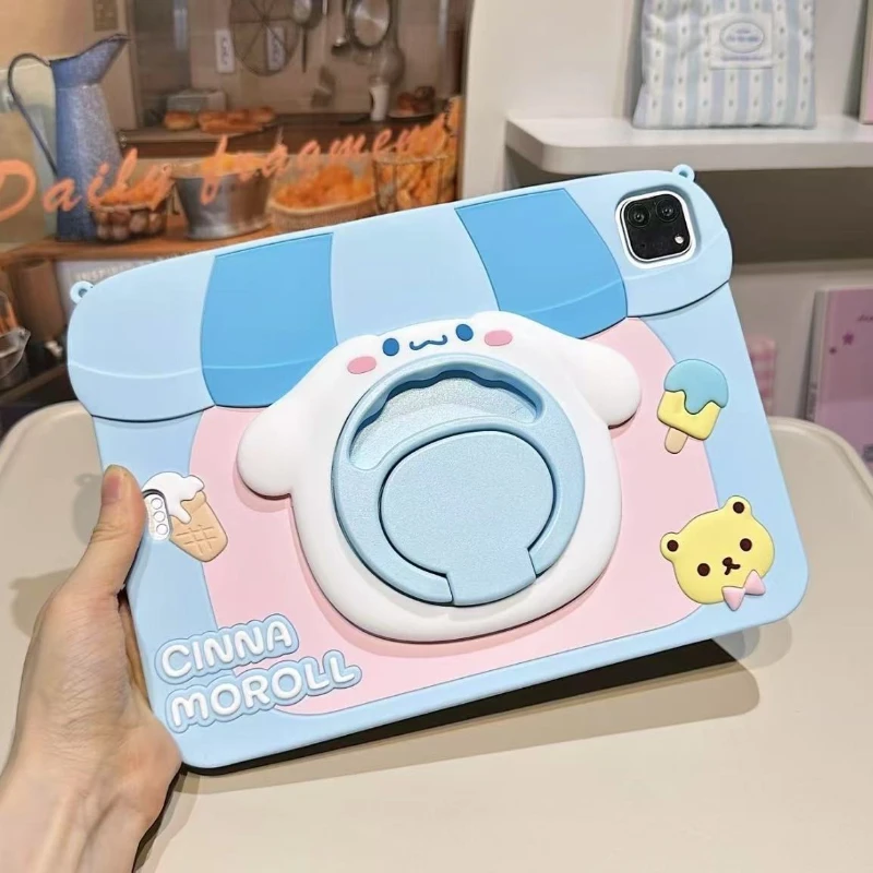 

Kawaii Cinnamoroll Silicone IPad Case for IPad 11th A16 10th 10.9 9/8th 10.2in Tablet Case Ipad Air6/7 Pro 11in Shockproof Cover