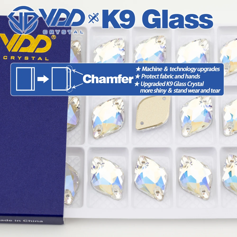 VDD S256 Moonlight Lemon Hochwertige K9-Glas-AAAAA-Applikationssteine, Kristall-Flachrückseite, zum Aufnähen, für Kleidungsdekorationen – Detail 2