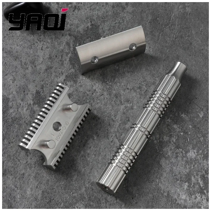 316 YAQI Raw Color Version Bohemia Stainless Steel Adjustable Baseplate Men Safety Razor Men Shaving Products Wet Shave Tools