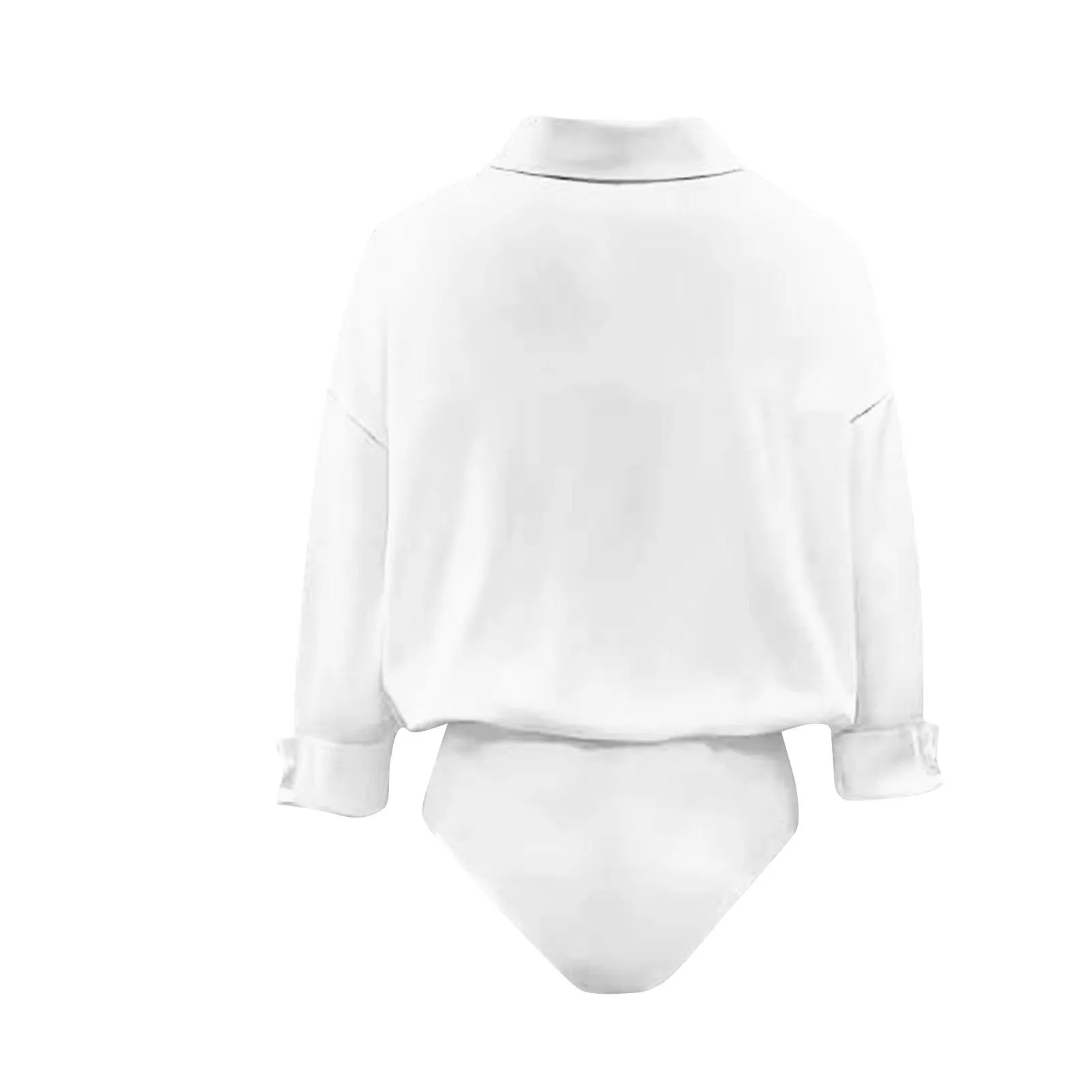 Damen Satin-Hemdbluse mit Oversized-Reverskragen, Knopfleiste, Langen Ärmeln, Seidiger Bluse-Body, Elegantes Büro-Outfit, Jumpsuit-Oberteil – Detail 8