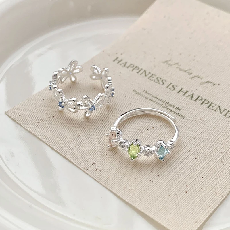 GANPUP Exquisiter Funkelnder Kubischer Zirkon Verstellbarer Fingerring für Damen, Modischer Neuer Ring, Schmuckgeschenk für Party und Hochzeit – Detail 5