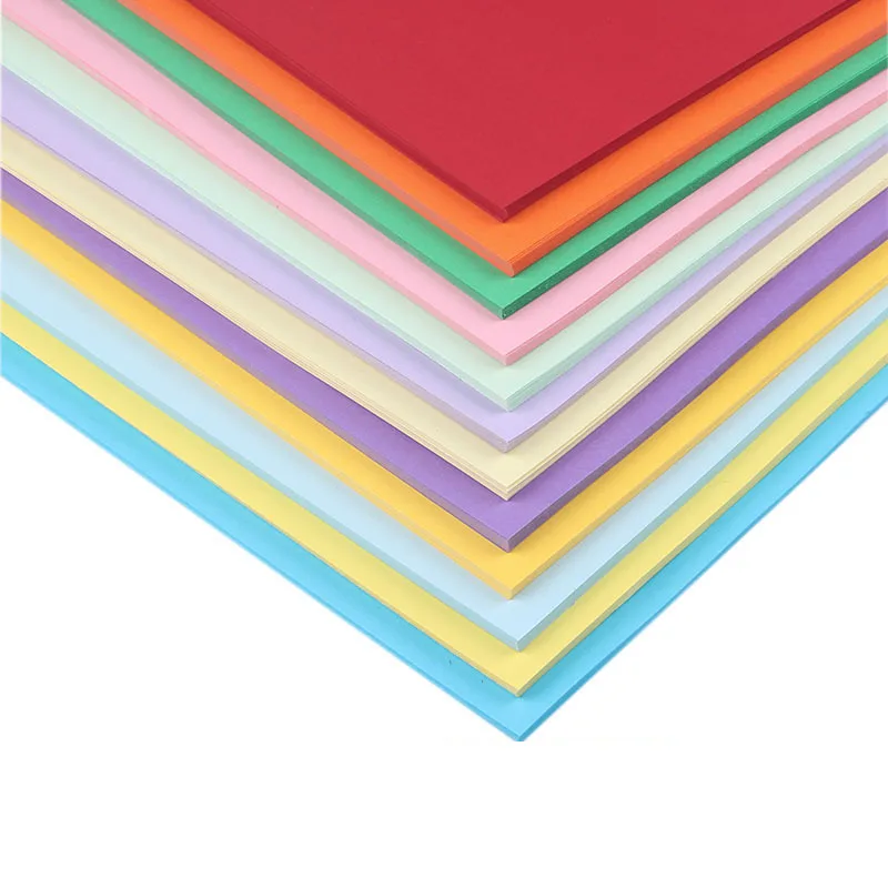 50pcs A4 Colorful Scrapbooking Cardboard Paper Cardstocks Background Matte Card for Handmade DIY Card Making Office Supplies