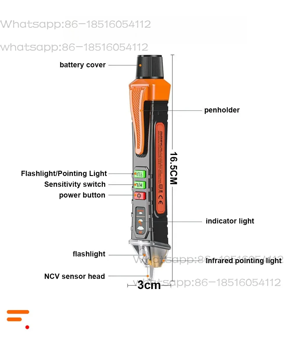 Non-Contact Voltage Detector Electrical Pen AC Voltage Tester Smart Breakpoint Finder 12-1000V