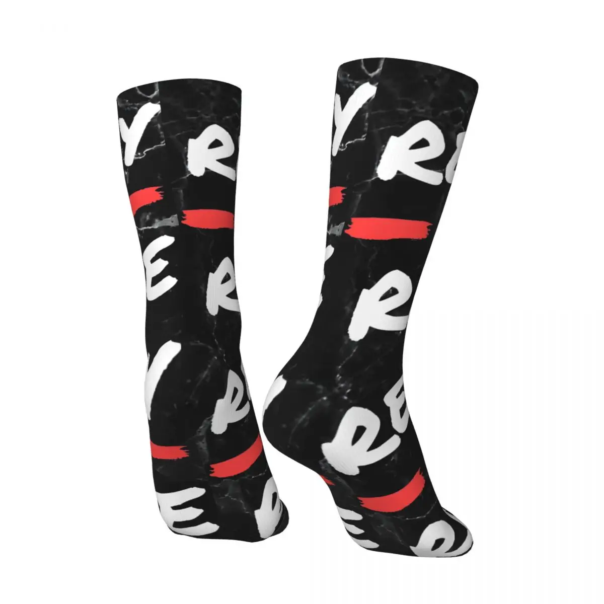 Background Men's Socks Vintage Harajuku Ready To Race Street Style Novelty Pattern Crew Sock