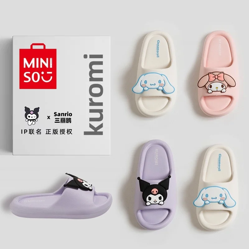 Sanrio Kuromi Slippers Women Anime My Melody Kawaii Cinnamoroll Summer Shoes Girls Soft Bottom Home Student Cute EVA Slippers