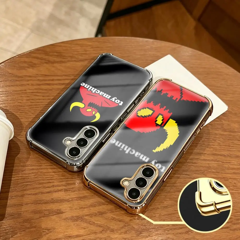 T-Toy Machine Skateboard Phone Case For Samsung S26 S25 S24 S23 S22 S21 Plus Ultra FE Gold silver four-corner shockproof glass