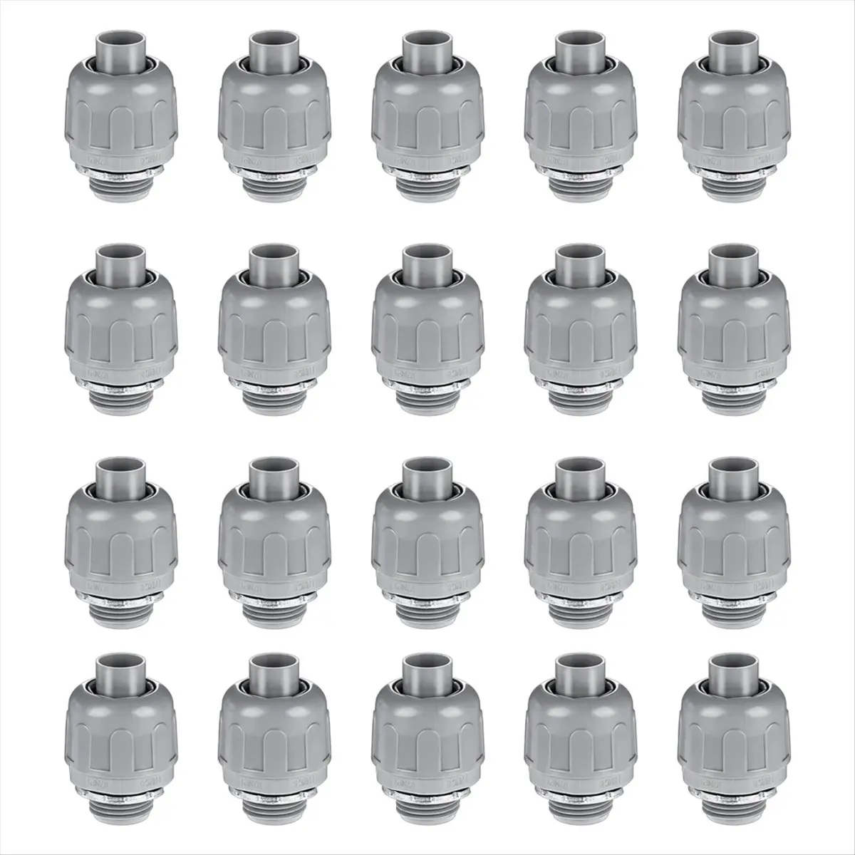 【POPULAR PICK】20 Pcs Conduit Connectors, 1/2 Inch Liquid Tight Connector NPT Non-Metallic for PVC Electrical Flexible Conduit Fi