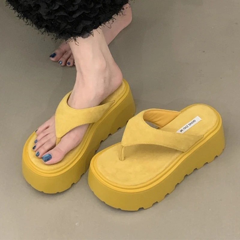 

Flats Platform Women Slippers Clip Toe Fashion Shoes Luxury Dress Woman's Sandals 2025 New Summer Flip Flops Chanclas De Mujer