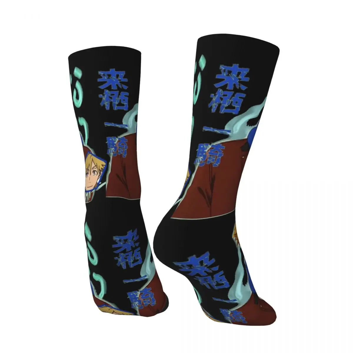 Men's compression Socks An Oncoming Rider Retro Harajuku Japanese Animation Buddy Daddies Street Style Pattern Crew Crazy Sock