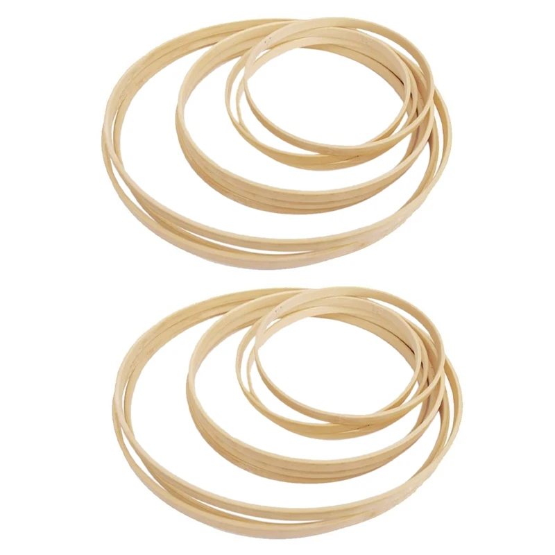 AB11 18 Pcs Natural Bamboo Rings for Craft, Macrame Hoop Rings for DIY Dream Catcher Wedding Wreath