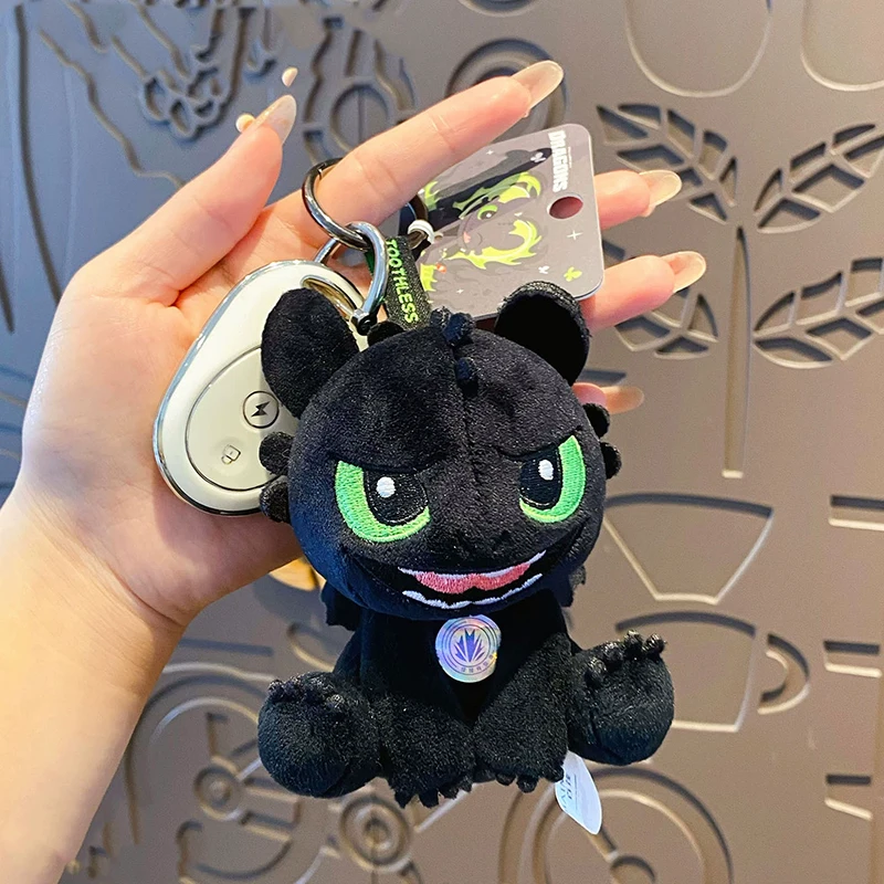

Cute Black Dragon Plush Keychain With Sound Effect Soft Stuffed Animal Ring Bag Charm for Backpack Car Decoration Birthday Gift