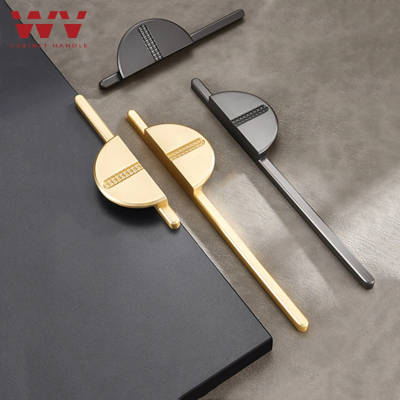 

WV Chinese Kitchen Cabinet Storage Gold Door Handles Kitchen Cabinet Handles Solid Drawer Knobs Fashion Furniture Hardwaree