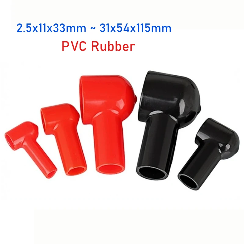 Black/Red Rubber Protective Cap Battery Pile Head Cap Positive And Negative Pole Insulation Plastic Sleeve