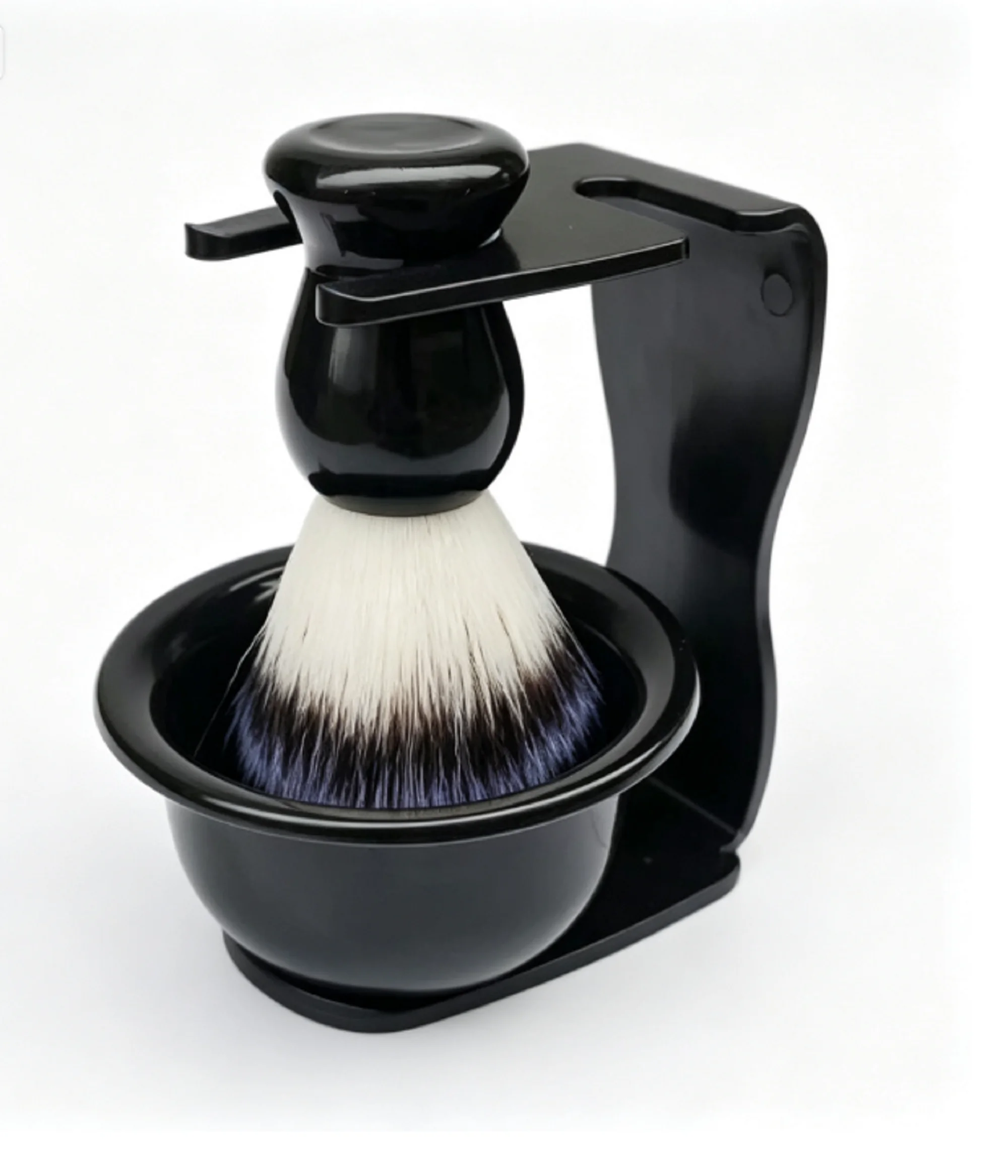 Men's Shaving Brush & Soap Bowl Set, 3-in-1 Shaving Kit with Shaving Brush, Shaving Soap Bowl and Brush Stand