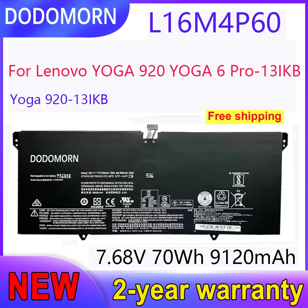 

New L16M4P60 L16M4P61 DODOMORN Laptop battery For Lenovo YOGA 920 YOGA 6 Pro-13IKB Yoga 920-13IKB 80Y7002XGE 5B10N01565