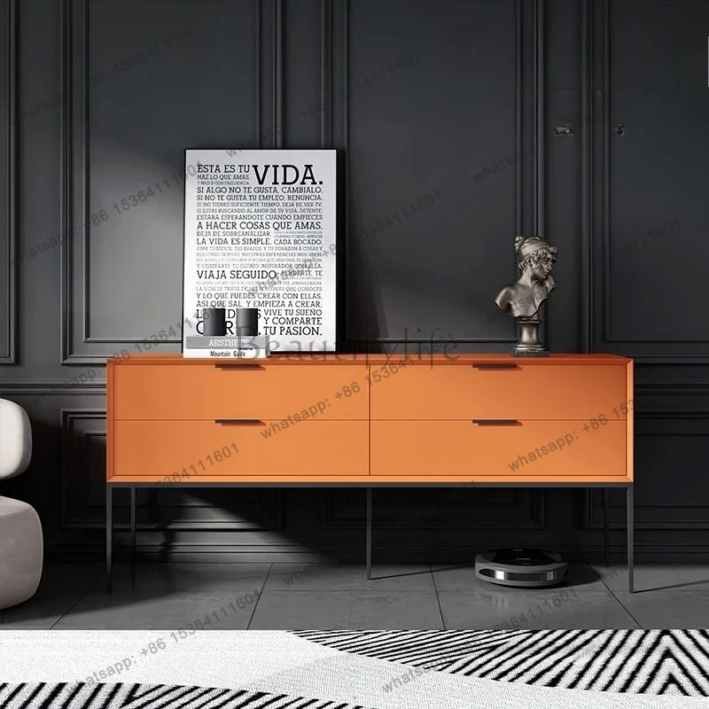 zj.Italian minimalist light luxury chest cabinet simple modern cabinet bedroom drawer storage living room solid wood dining side