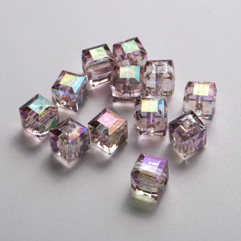 30pcs 8mm Crystal Beads AB Colorful Cube Austria Beads for Jewelry Making  Beads DIY Bracelet Earrings Necklace