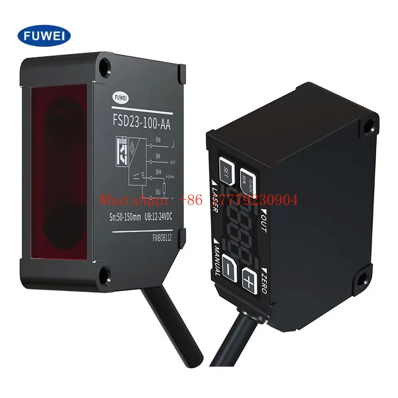 

FSD23-100-AA High-Precision Analog Current 4-20mA Laser Displacement Sensor LED Digital Screen Angle Linear Position Measuring