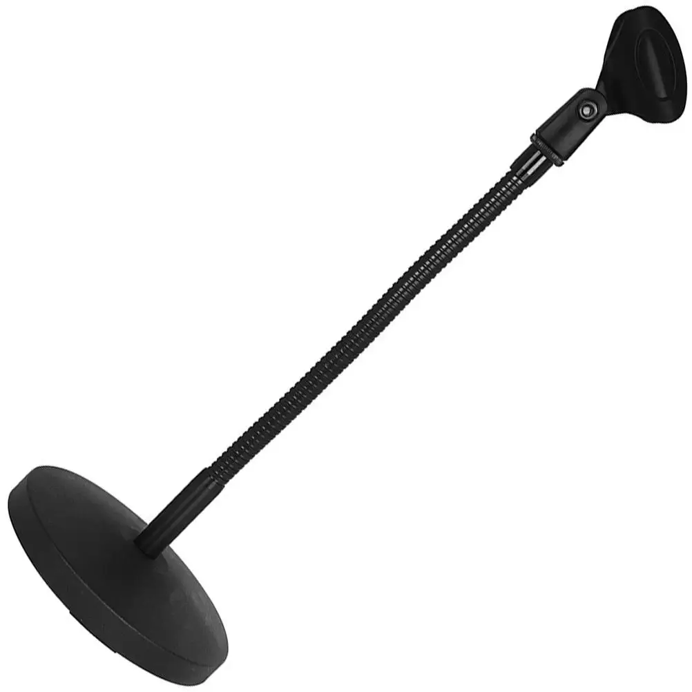 

Telescopic Mic Holder Metal Microphone Desktop Adjustable Clip Black Heavy Duty Sturdy Gaming Desk Mount Compact Storage