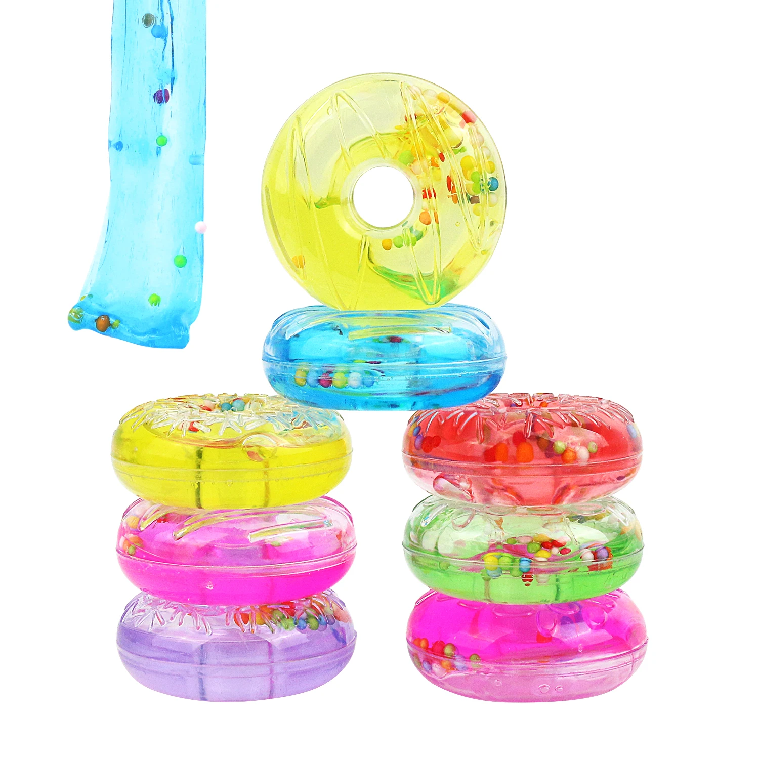 Small size donut, transparent slime, crystal mud, stress relieving toy, colored mud, random style