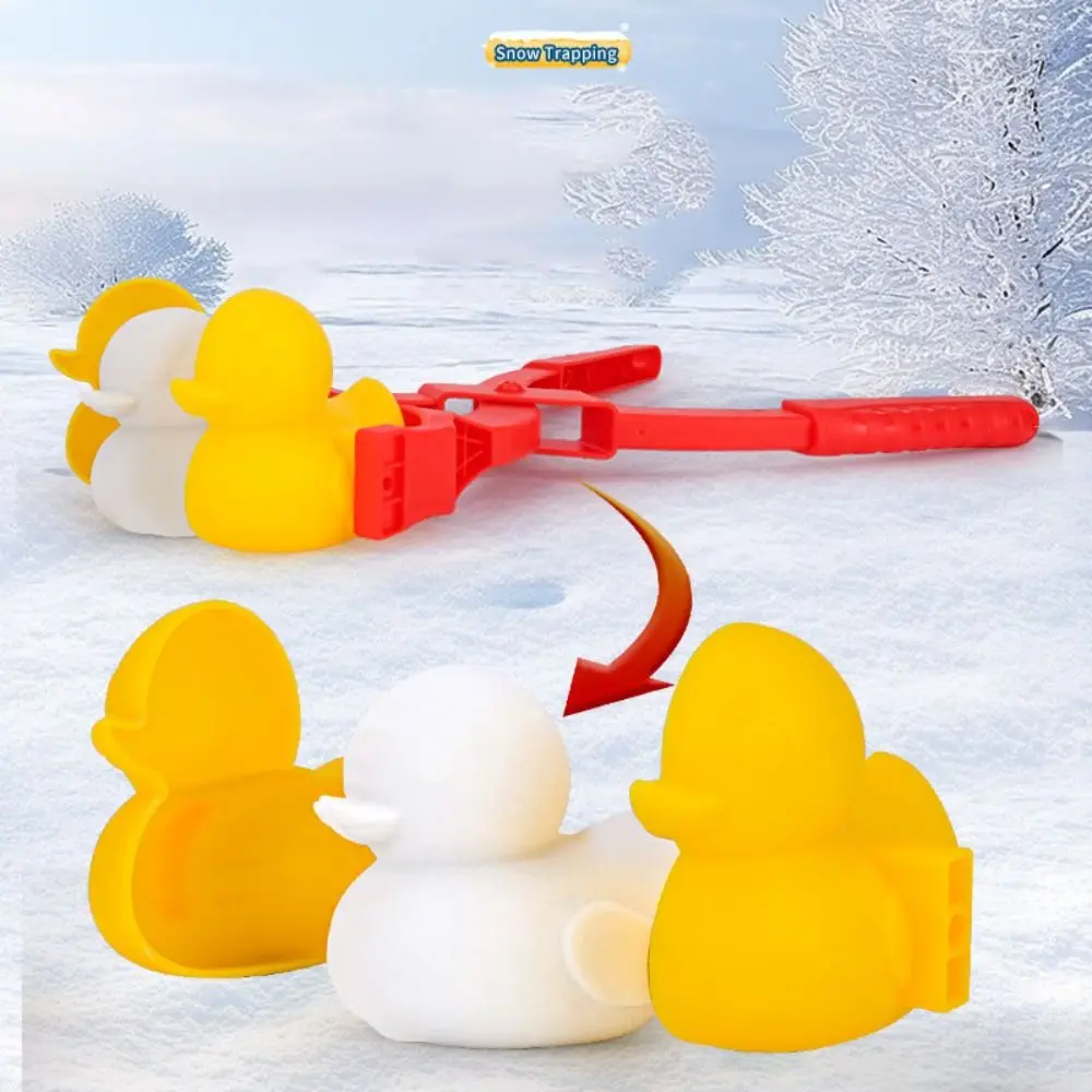 Plastica Inverno Palla di neve Maker Giocattolo Manico antiscivolo Dinosauro Anatra di neve Strumento per la creazione di palline Portatile resistente all'usura