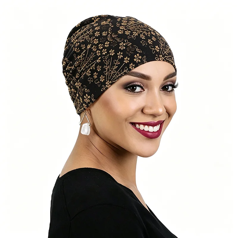 New Women Lace Embroidery Flower Turban Cap Muslim Mesh Inner Hijab Hat Under Scarf Cap Lady Cancer Chemo Cap Hair Loss Hats - view 6