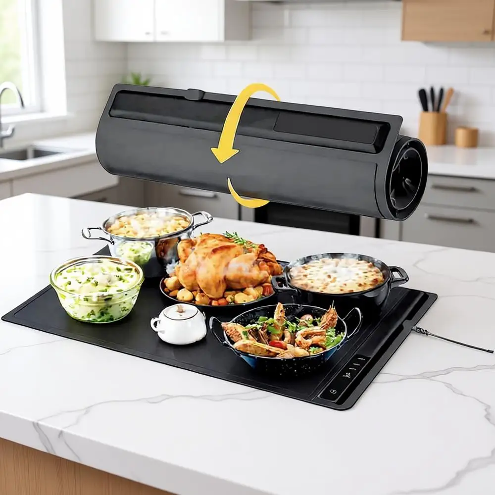 

Электрический подогреватель для еды, портативный, с силиконовым ковриком, складной, для вечеринок, быстрый нагрев