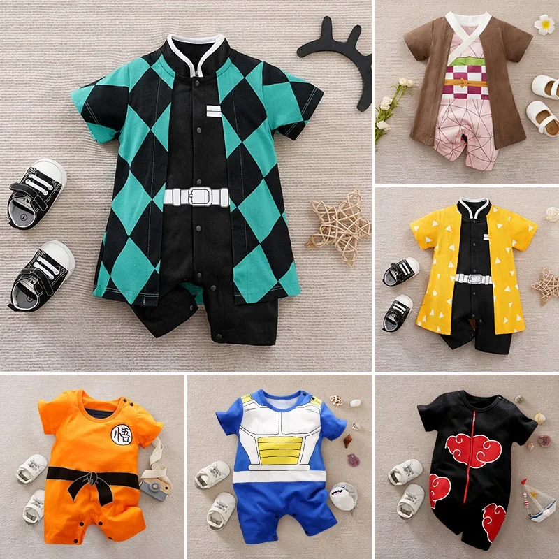 Cute baby boys and girls jumpsuit, newborn anime cosplay jumpsuit, children's Halloween role-playing jumpsuit clothing