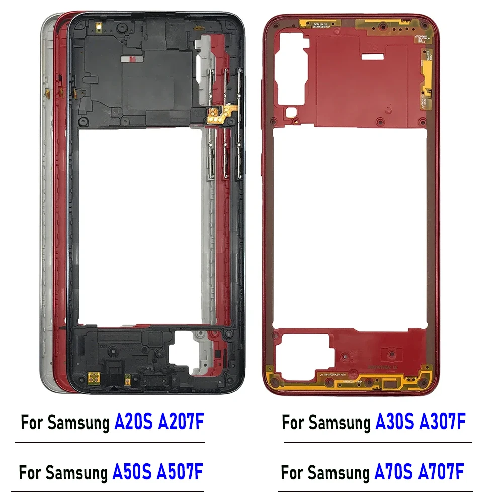 New Middle Frame For Samsung A20S A30S A50S A70S Middle Frame Bezel Middle Plate Housing Replacement A207 A307F A507F A707F