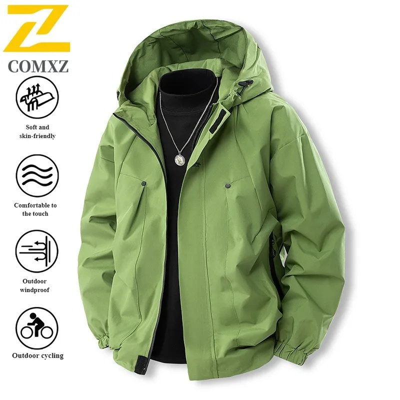 

EiAO Windbreaker Couple's Fashion Hooded Spring Autumn Waterproof Windproof Outdoor Jacket for Hiking Camping Fishing Travel2025