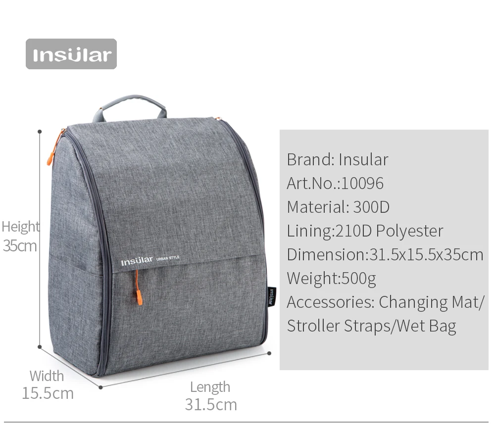 INSULAR Mummy Backpacks Baby Nappy Diaper Bags Maternity Nursing Packages Stroller Hanging Packs Travelling Double Shoulders Bag