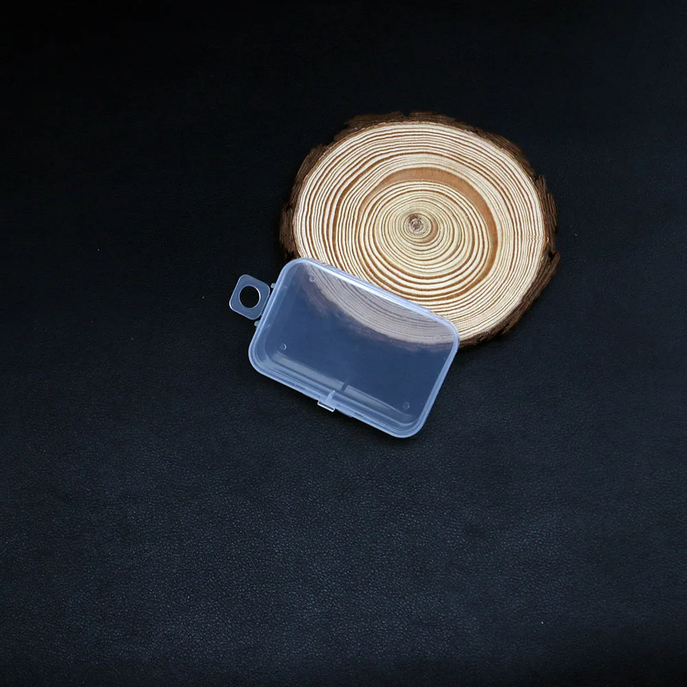 43x66mm Single Grid Transparent Plastic Jewelry Packaging Box Rectangular Bead Accessory Storage Display Box Supplies 5pcs/pack