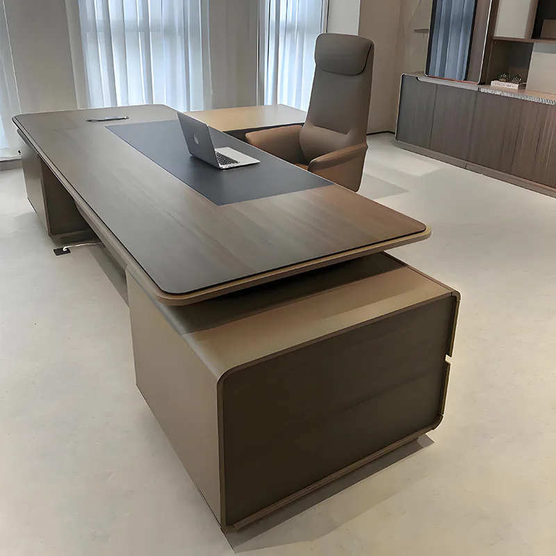 Brown Big Executive Office Desk Cheap Storage Modern Study Computer Desk Gaming Drawers Mesa Escriotorio Work Station Table