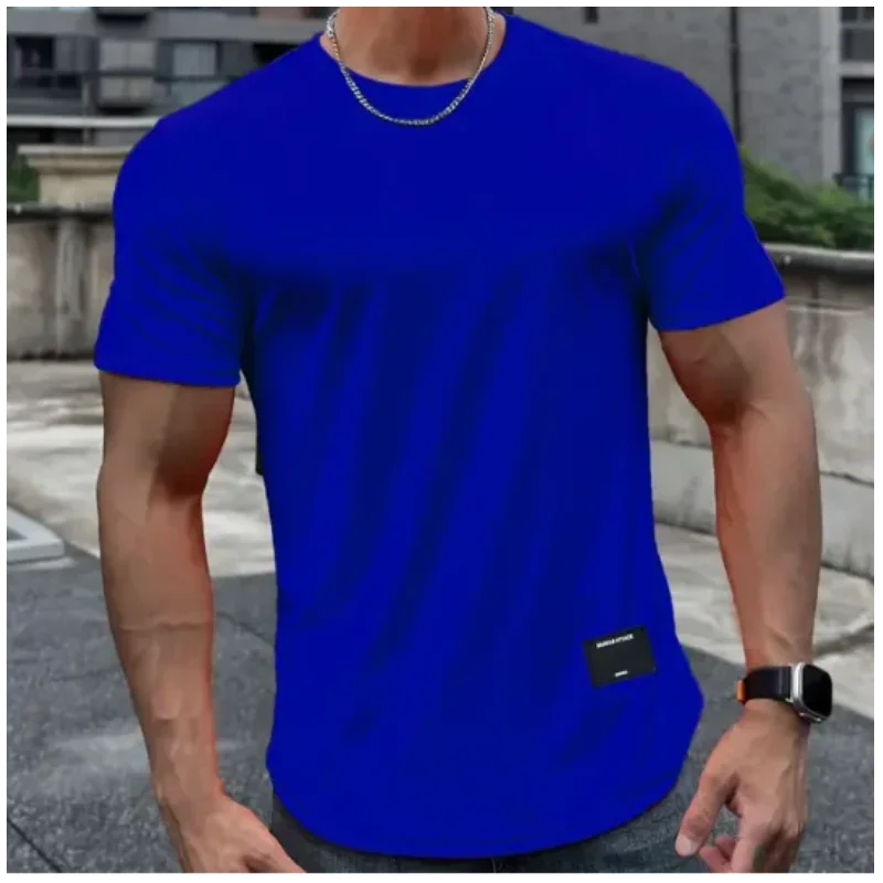 2024 new Men Summer Short Sleeve Fitness T Shirt Running Sport Gym Muscle T Shirt Workout Casual High Quality Tops Clothing