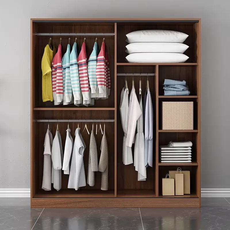 Factory Outlet Modern Fashion Minimalist Design Bedroom Sliding Door Wardrobe Simple Storage Custom Wardrobe