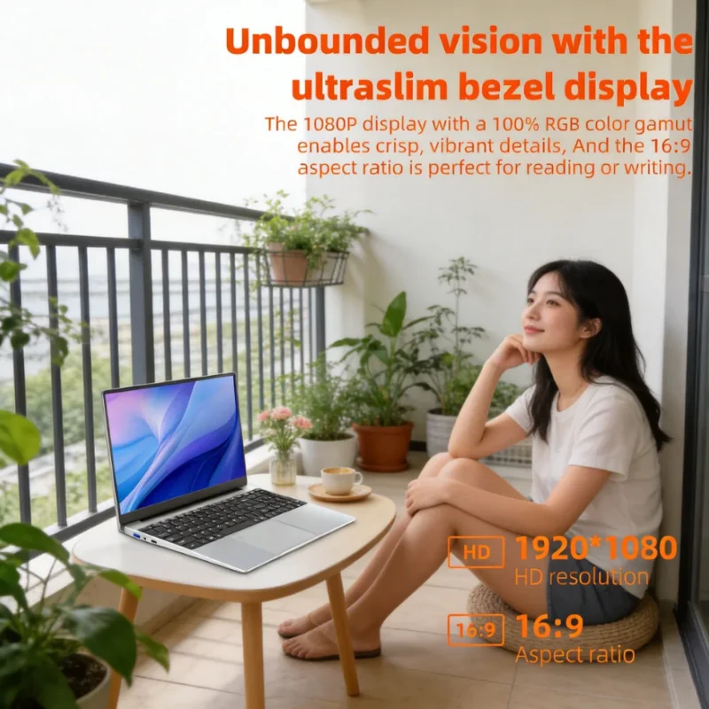 Flagship 15.6" Intel N95 Portable Laptop Windows11 Notebook 32GB DDR4 2TB SSD Pc Gamer Office Computer with Backlit Fingerprint
