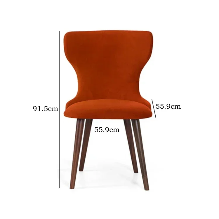 Factory price luxury delicate design sponge wooden fabric leisure dining chair with backrest for apartment coffee shop villa