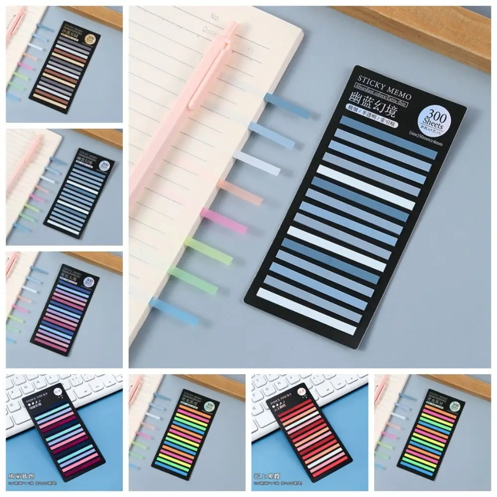 Decorazione fai da te 300 fogli indice arcobaleno Memo Pad cancelleria PET Index Stickers Kawaii Sticker Notes School