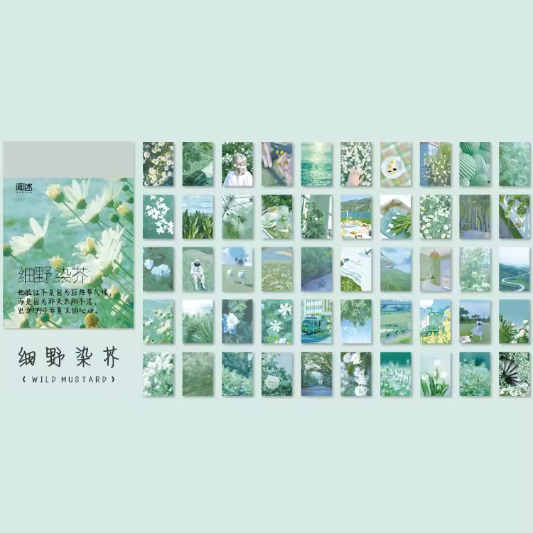 50sheets 50 Patterns Washi Paper Ins Stickers Book Aesthetic Scenery Sticker for Scrapbooking Journals Album Diary DIY Paers - Image 16