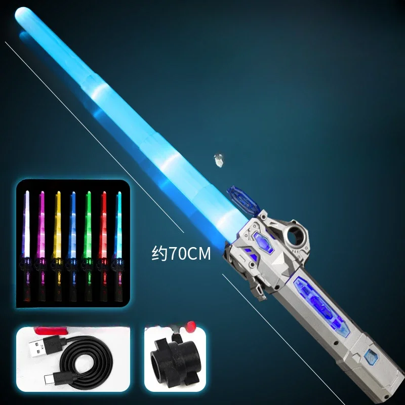 Laser Powered Lightsaber Toy Colorful Retractable Lightsaber Finger Rotation Children's Exercise Body Sound Effect Combination