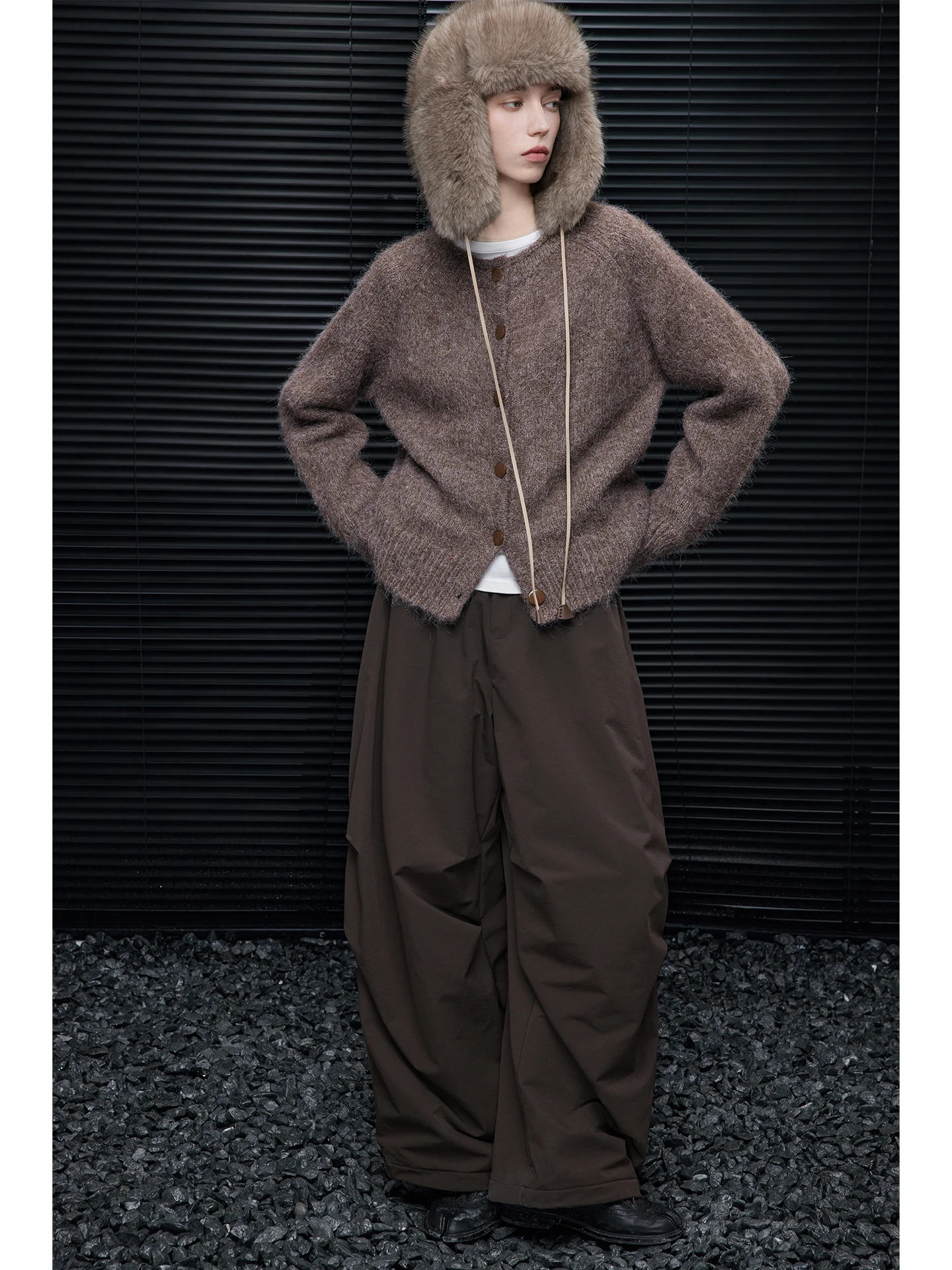 

Women's Knitted Sweater Cardigan High Quali Winter Design Street Sle Long Sve round Ne Pullover Faionable Outerwear