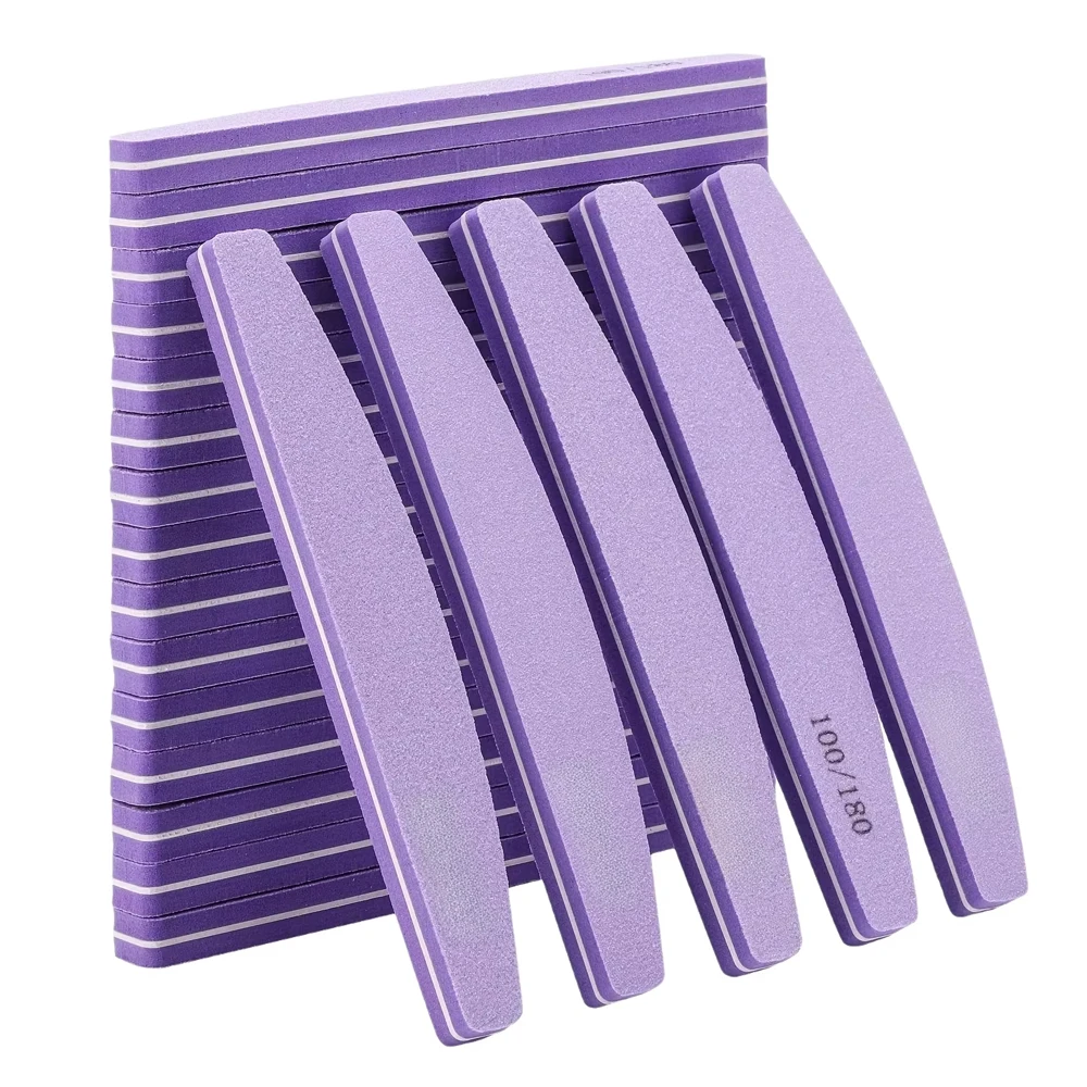 Lot de 5/10 éponges à double face pour polissage des ongles, grain 100/180, bloc de ponçage lavable pour faux ongles, ongles des orteils et nettoyage des pieds