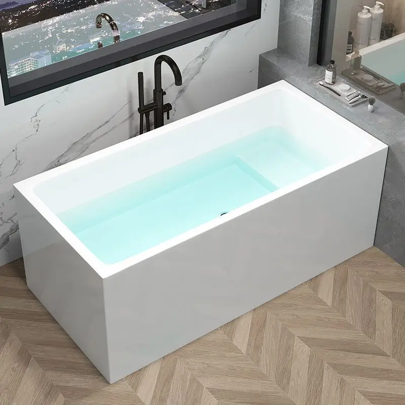 Household wholesale square thickened small apartment deep bubble freestanding bathtub acrylic integrated molding bathtub Others