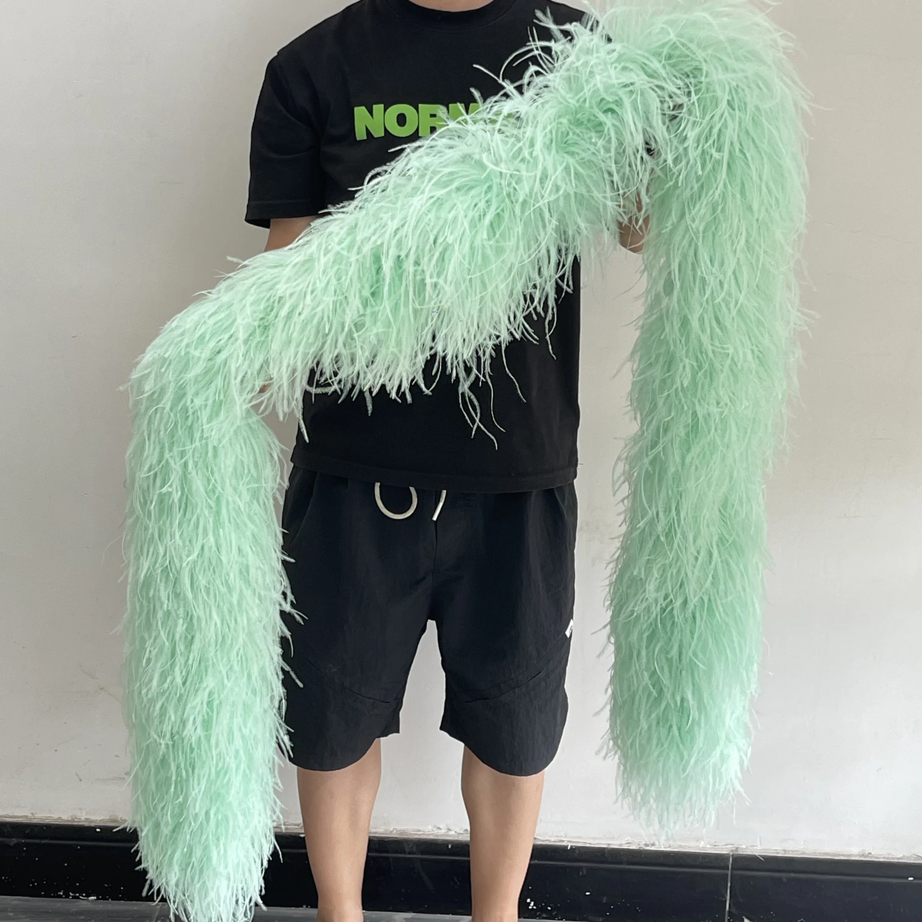 

1M 2M 3M High Quality Natural Ostrich Feathers Boa 4/6/8/10/20Ply for Crafts Carnival Wedding Dress Coat Decoration Shawl Plumes