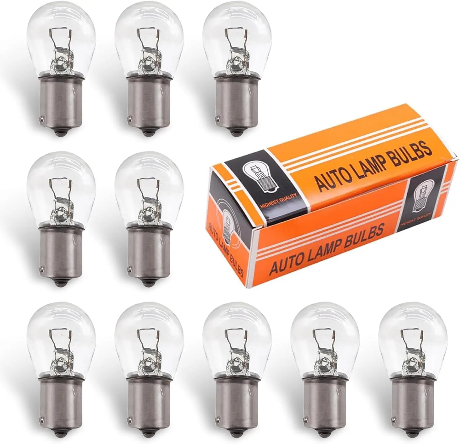 

1141 Light Bulb, 10 Pack Brake Light Bulbs, 12V 21W Mini Bulb Taillight Turn Signal Light, Flat Foot Single Filament Super Brigh