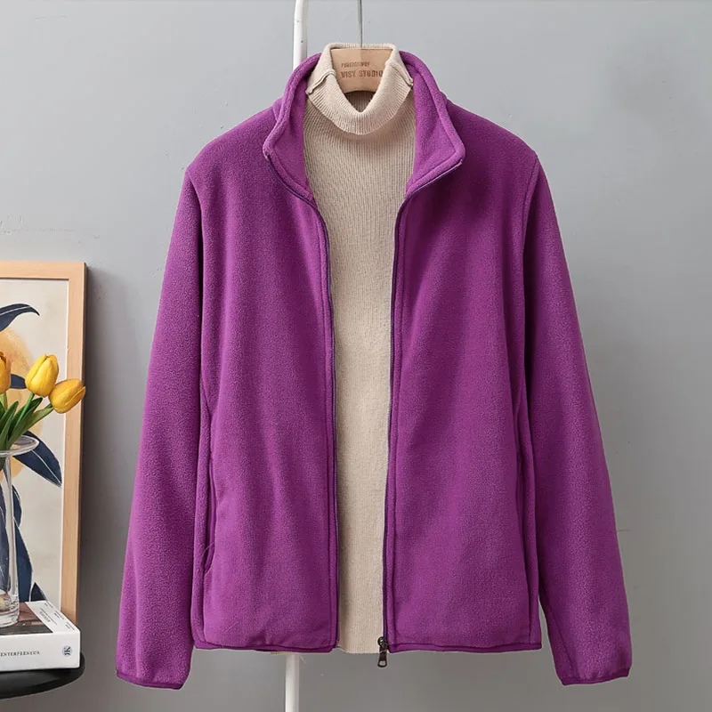 2025 nueva primavera otoño chaquetas de lana para mujeres de mediana edad 5XL chaqueta cálida con cuello levantado informal prendas de vestir exteriores con cremallera abrigo de invierno para madres