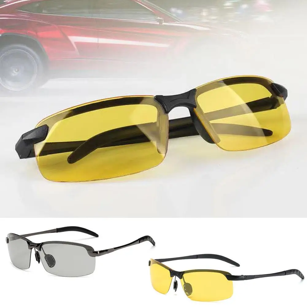 

Night Vision Glasses Men Women Anti-Glare Driving Goggle Half Frame Polarized Sunglasses For Driver UV400 Day And Night Glasses