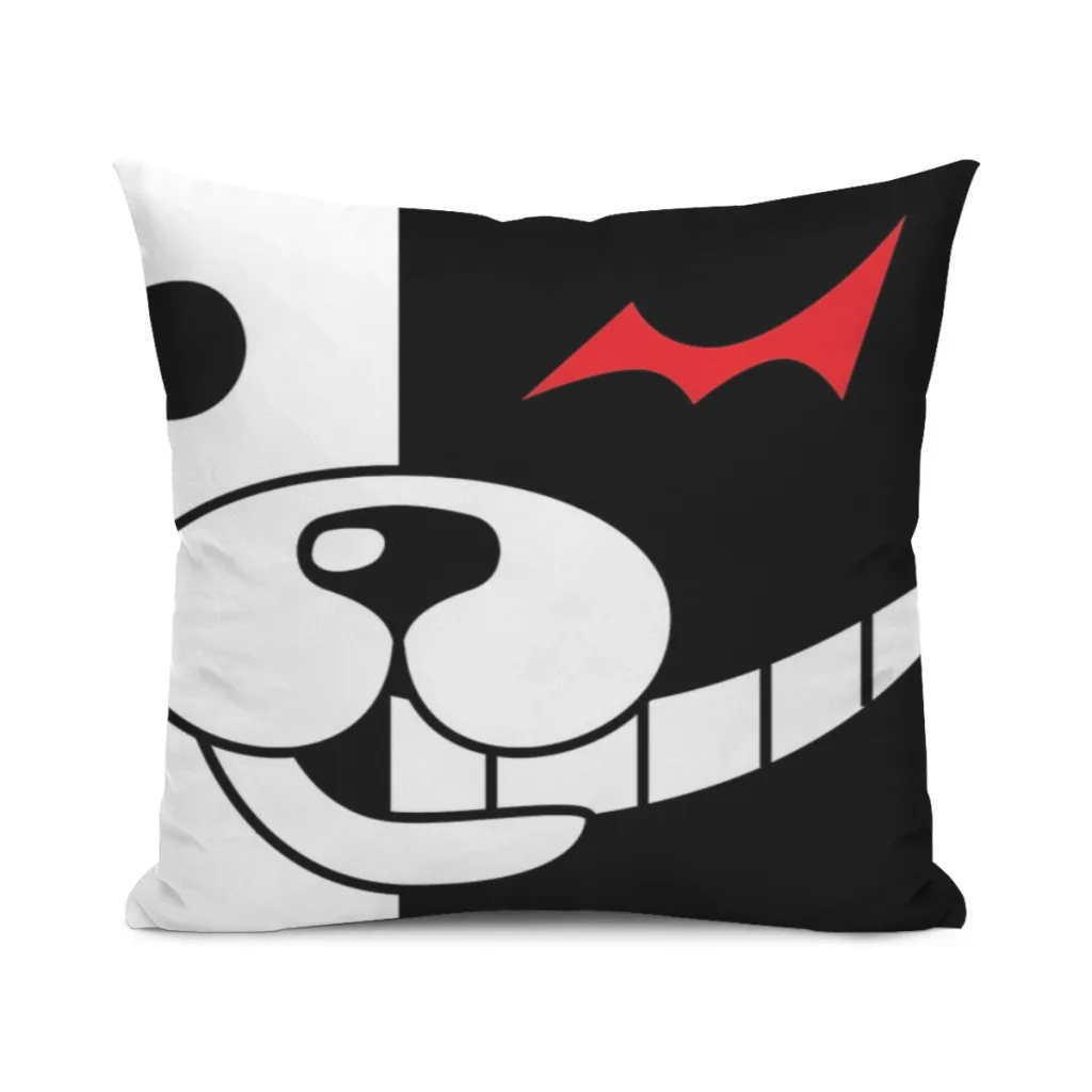 Danganronpa - Monokuma Pillow Case SoftCushion Cover For Home Decor Easy To Clean